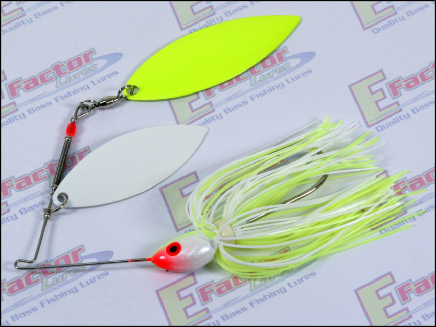Chartreuse/White Spinnerbait - Chartreuse and White Willows