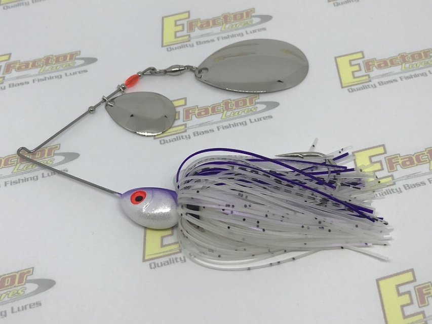 Purple Shad Spinnerbait - Smooth Nickel and Gold Willows