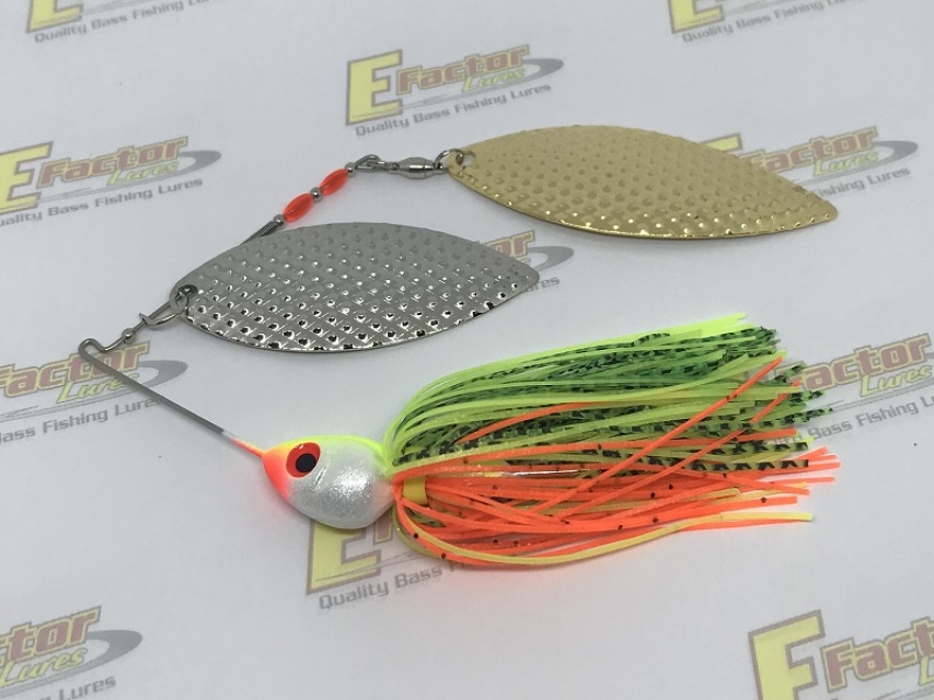 Fire Tiger Spinnerbait - Diamond Gold and Nickel Willow Blades