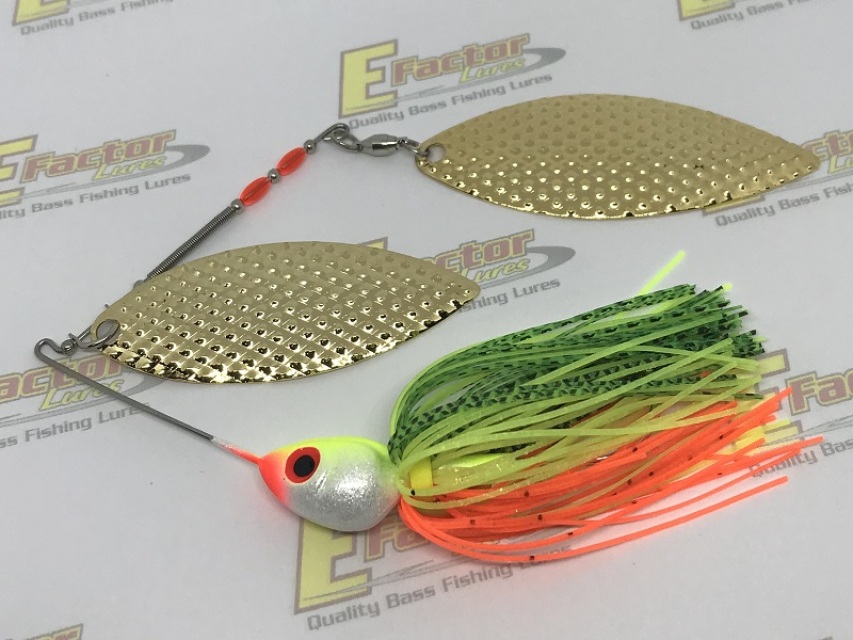 Fire Tiger Spinnerbait - Diamond Double Gold Willow Blades