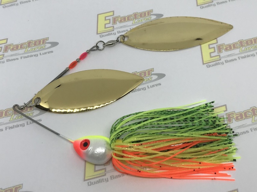 Fire Tiger Spinnerbait - Smooth Double Gold Willow Blades