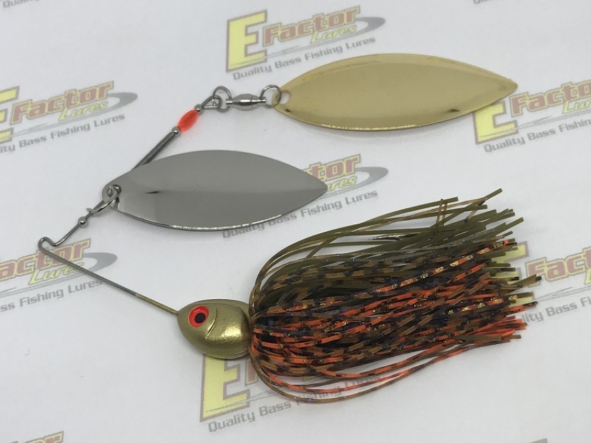 Gilley Spinnerbait - Smooth Gold and Nickel Willow Blades