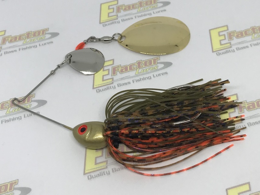 Gilley Spinnerbait - Smooth Gold Indiana and Nickel Colorado Blades