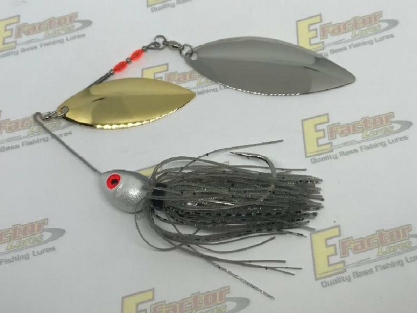 Mouse Spinnerbait - Smooth Nickel and Gold Double Willows