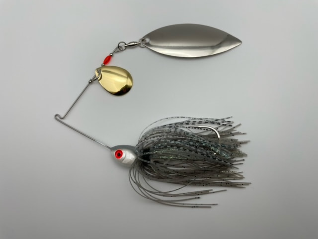 Mouse Spinnerbait - Smooth Nickel Willow and Gold Colorado Blades