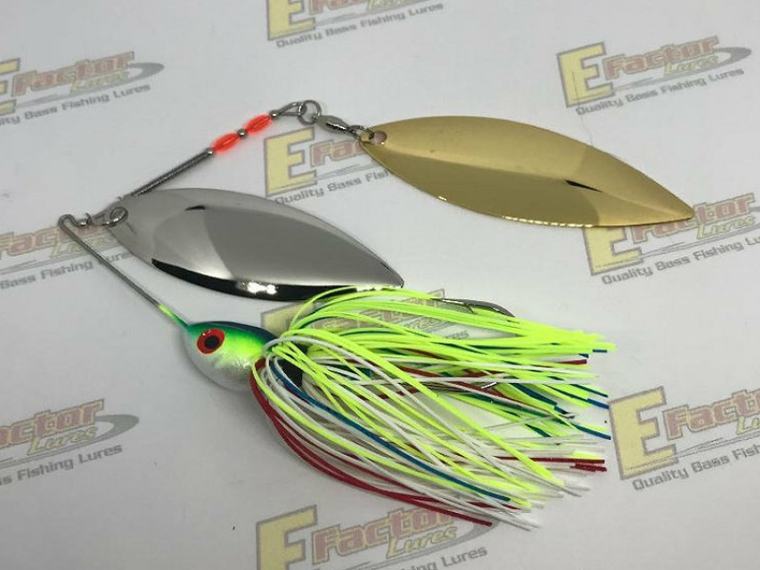 Perfection Spinnerbait - Smooth Gold and Nickel Double Willows